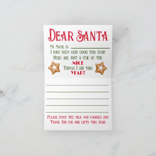 A Note to Santa!  Kaart (Binnen)