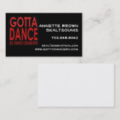 A obtenu de danser le carte de visite (Devant / Derrière)