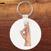 A OK ~ Handteken en gebaren a-ok Sleutelhanger (Voorkant)