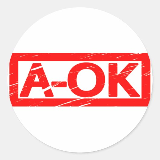 A-OK Stempel Ronde Sticker (Voorkant)