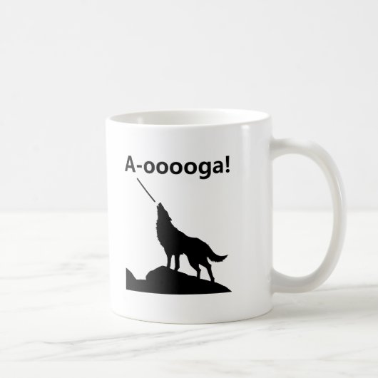 "A-OOOOOOGA!" Wolf Grappige Mok (Rechts)