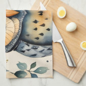 A owl that has a primitive touch Kitchen Towels Theedoek (Quarter Fold)