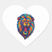 A PAINTED LION  Heart Sticker (Voorkant)