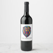 A PAINTED LION   Wine Label  Wijn Etiket (Voorkant)