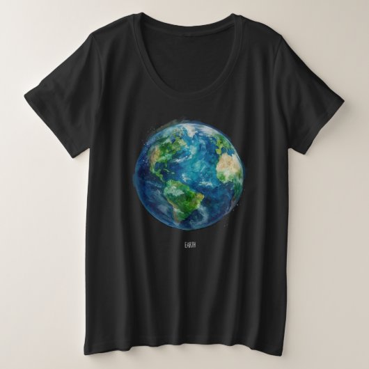 A painting of the earth in a space T-Shirt (Design devant)