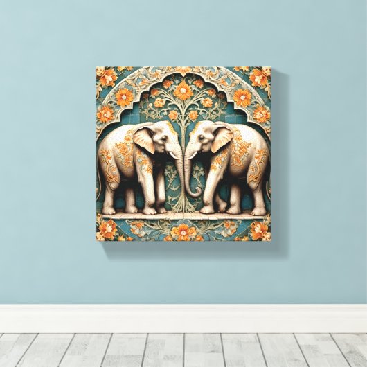 A Pair of Pachyderms Canvas Afdruk (Insitu (Houten vloer))