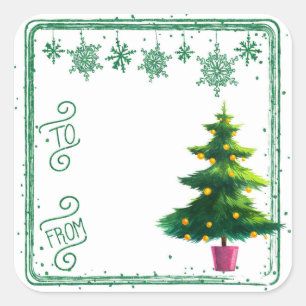 À partir de l'arbre de Noël Stickers étiquette cad