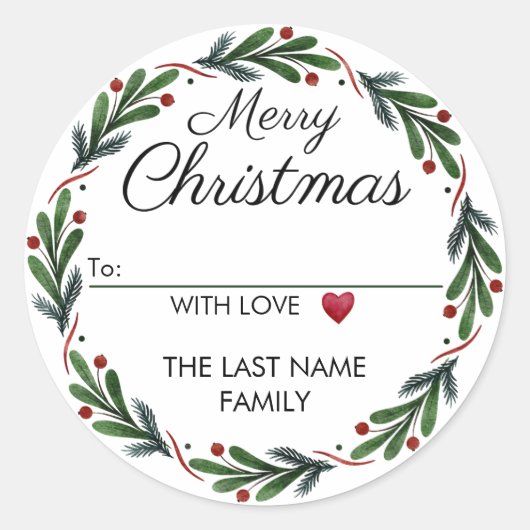 À partir de Stickers de Noël Vert et rouge Wreath (Devant)