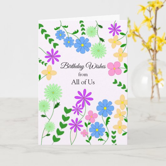 À partir d'une carte d'anniversaire de groupe (Fleur jaune)