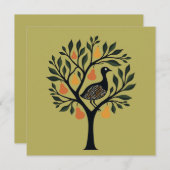 A Partridge In A Pear Tree Cut-Out Stencil Retro 5 Kaart (Voorkant / Achterkant)