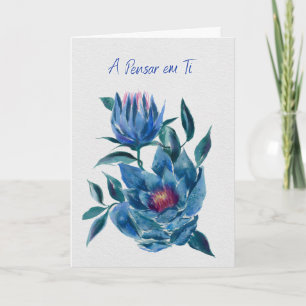 À penser à toi – Carte de fleurs bleues Hellebores
