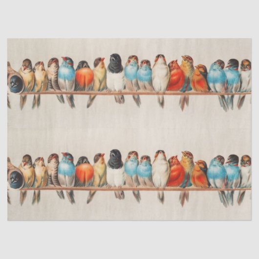 A Perch of Birds, 1880 by Hector Giacomelli Tissuepapier (Voorkant)