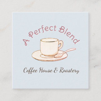 A Perfect Blend Café Elegante Minimalistische Koff Vierkante Visitekaartje