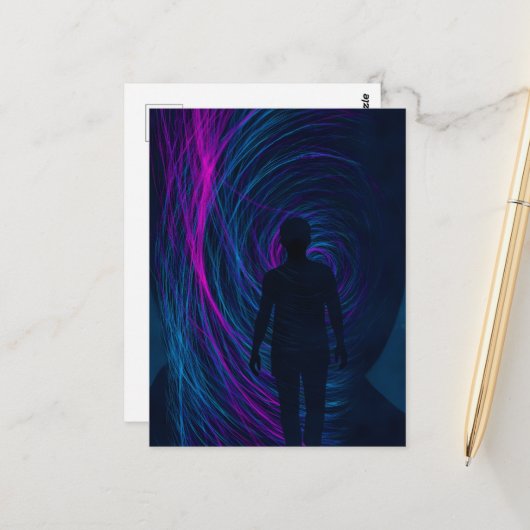  A person finds themselves lost in the algorithm Briefkaart (Voorkant / Achterkant in situ)