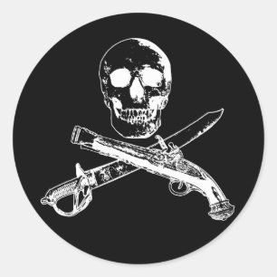 A Pirates Life skullsticker_3 Ronde Sticker