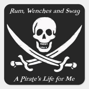 A Pirates Life zwarte stickers - pak van 20