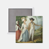 A Planter and his Wife, Attended by a Servant, c.1 Magneet (Voorkant / Achterkant)