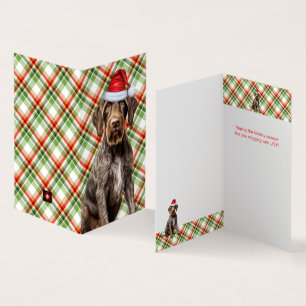 À poils durs Pointer Chien de vacances Rouge Plaid