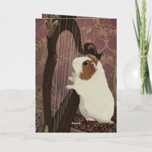 A Polite Performance – Guinea Pig Greeting Card Kaart (Achterkant)