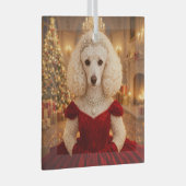 A Poodle Christmas Holiday  Glas Ornament (Voorkant Rechts)
