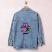 A POP CAT THIEF Hoodie Denim Jacket  (Hangar)