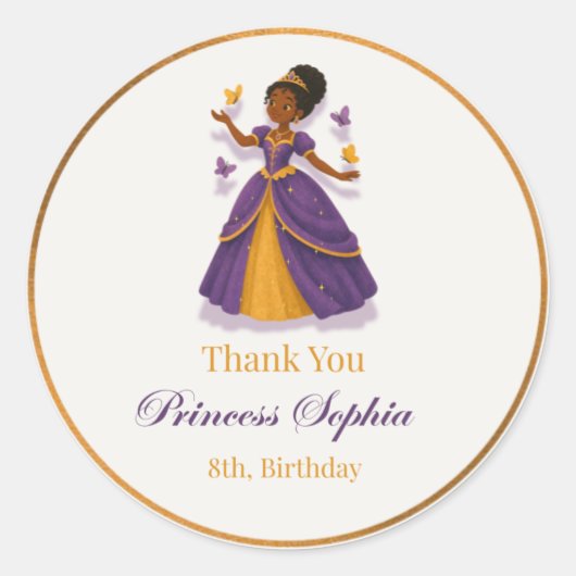 A princess Birthday Stickers (Devant)