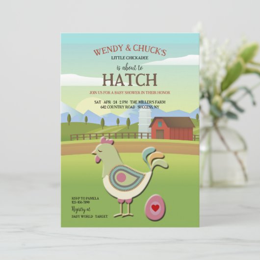 À Propos De Hatch Baby shower Invitation (Debout devant)