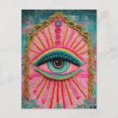 A Protective Evil Eye Felted Look Briefkaart (Voorkant)