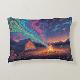 A psychedelic camping cushion accent kussen