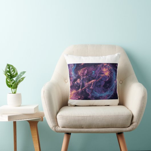 A psychedelic witch cushion kussen (Stoel)