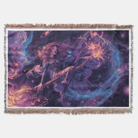 A psycheldelic witch throw blanket deken (Voorkant)