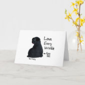 A Pug Wrinkle in Time (Black Pug-versie) Kaart (Gele Bloem)
