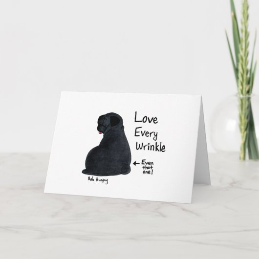 A Pug Wrinkle in Time (Black Pug-versie) Kaart (Voorkant)