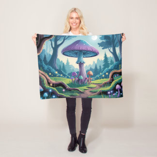 A Purple Mushroom Fleece Deken