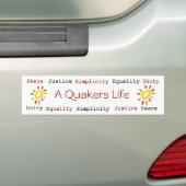 A Quakers Life bumpersticker (Op auto)