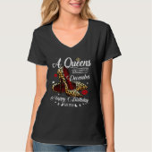 A Queen Was Born In December Retro Hearts Leopard T-shirt (Voorkant)