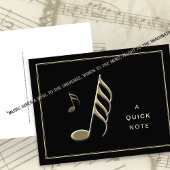 "A Quick Note" Gouden muziek Note Zwart Briefkaart