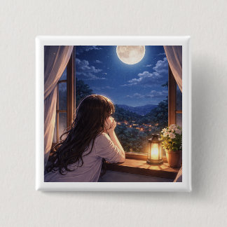 A Quiet Conversation with the Sky Vierkante Button 5,1 Cm