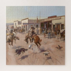 "A Quiet Day in Utica" door Charles M Russell Legpuzzel