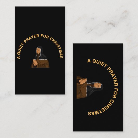 A QUIET PRAYER FOR CHRISTMAS VISITEKAARTJE (Voorkant / Achterkant)