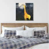 A quoi ressemble la lune ? Giraffe & Lune | Toile (Insitu(Chambre))