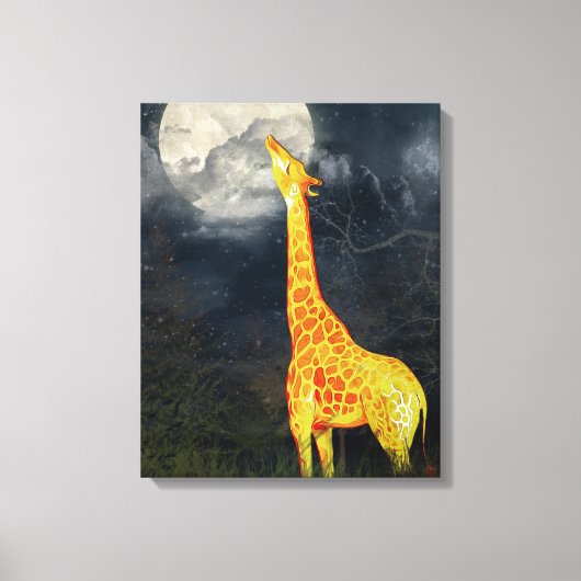 A quoi ressemble la lune ? Giraffe & Lune | Toile (Recto)