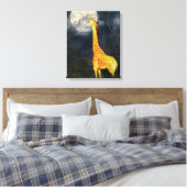 A quoi ressemble la lune ? Giraffe & Lune | Toile (Insitu(Chambre))