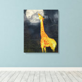 A quoi ressemble la lune ? Giraffe & Lune | Toile (Insitu (Plancher de Bois))