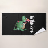 À Rave Tree Rex Funny Sloth équitation Dinosaur C (Serviette de bain)