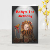 Ă?re carte d'anniversaire de lion d'anniversaire (Fleur jaune)