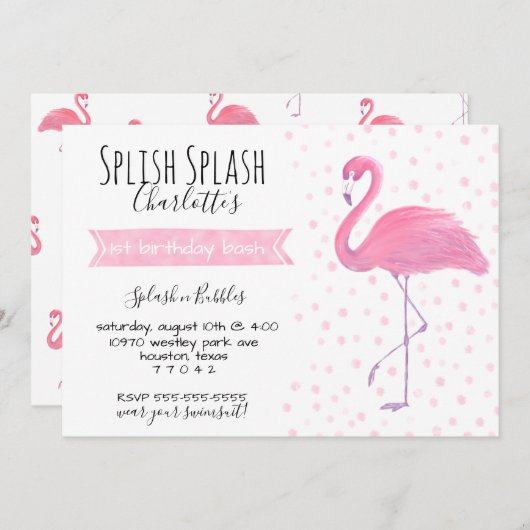 Ă?re invitation d'anniversaire de Polk-un-point (Devant / Derrière)