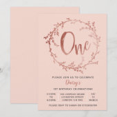 Ă?re invitation d'anniversaire d'or de filles (Devant / Derrière)