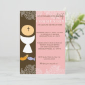 Ă?re invitation de la communion de la fille (Debout devant)