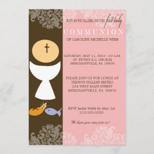 Ă?re invitation de la communion de la fille